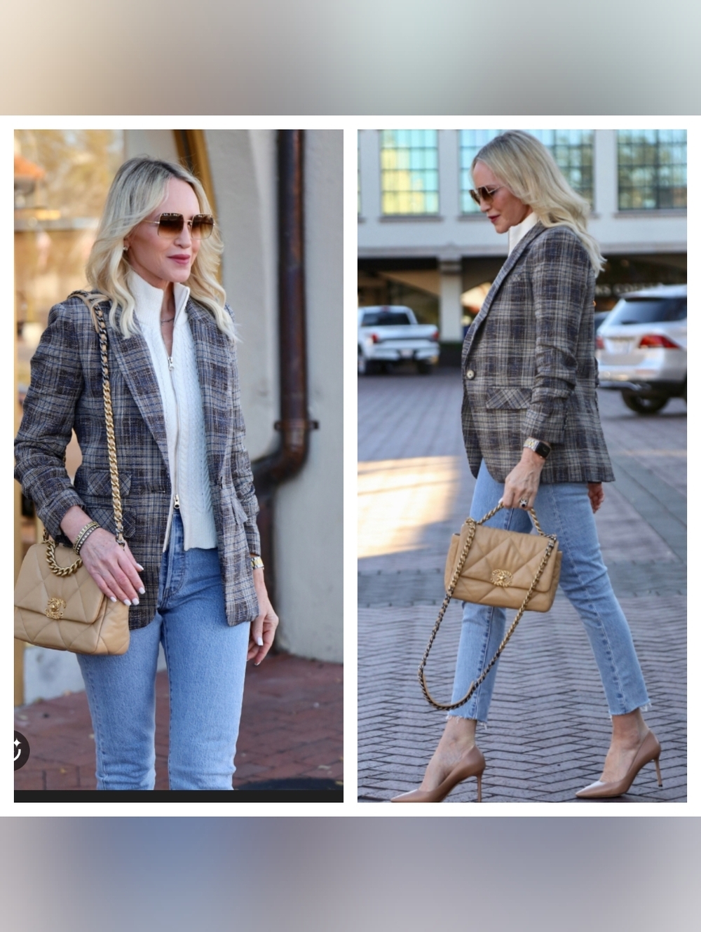 NWOT Veronica Beard Martel Gray Plaid Cotton Dickey Jacket Blazer Size 0 - Picture 1 of 13